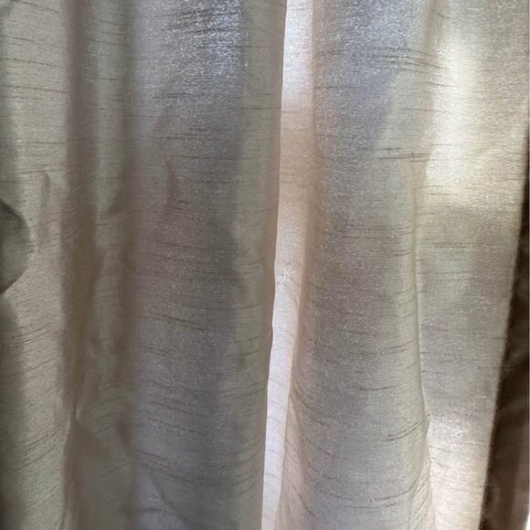 Peri Cream 98" Pinch Pleat SILK-LOOK Curtains. Set of 2 - Picture 4 of 7